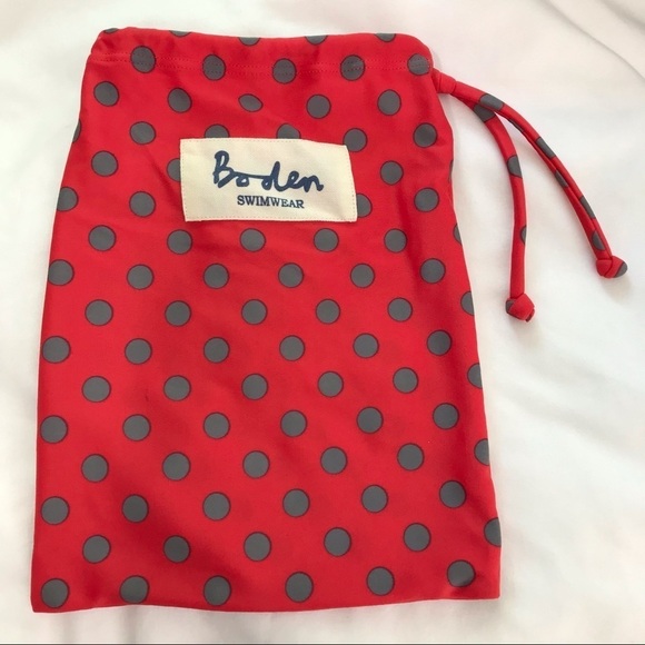 Boden Red Polka Dot Tankini Top Swimwear w/ Pouch - Picture 6 of 7